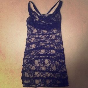 Express Navy and Gold Dress